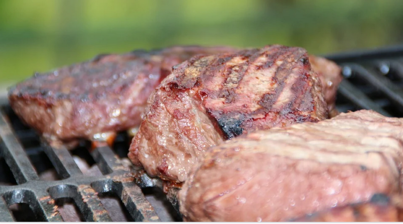 beef on a grill